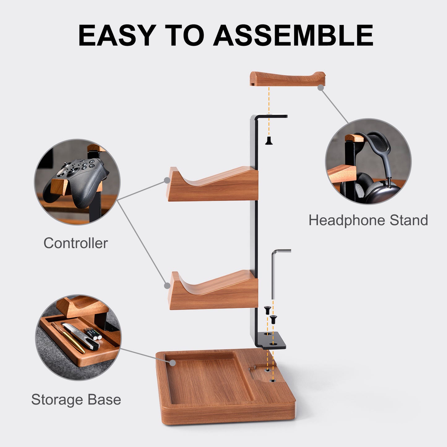 Controller Holder with Headphone Stand