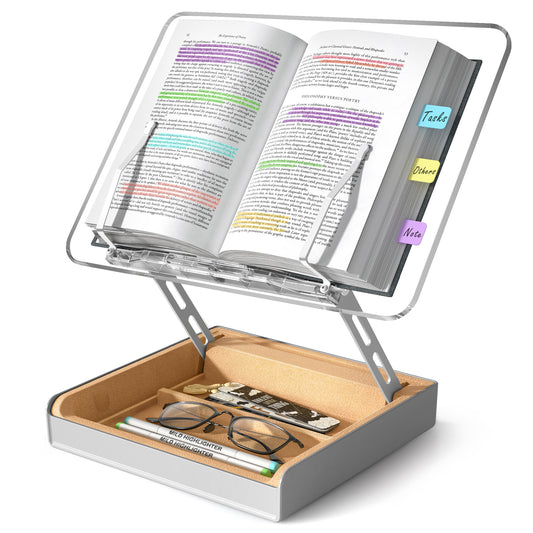 Acrylic Book Stand with Storage