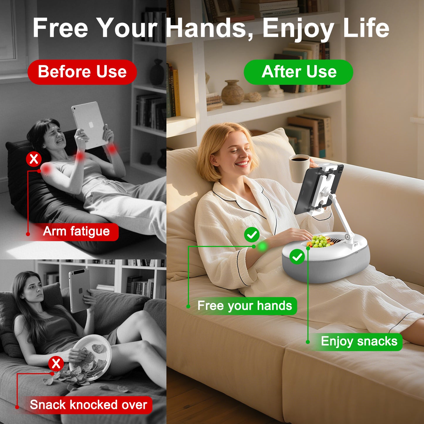 Tablet Pillow Stand (Light Gray)