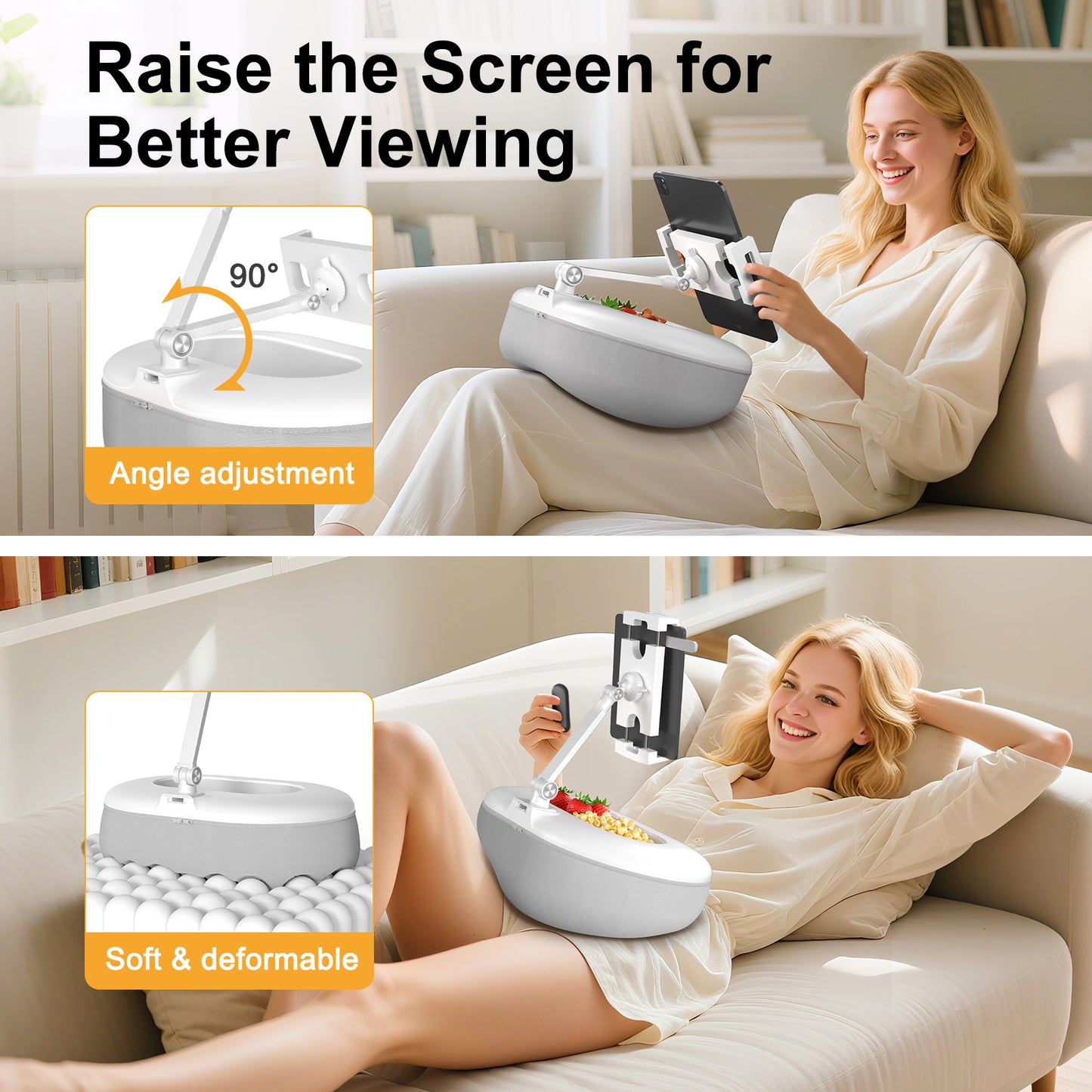 Tablet Pillow Stand (Light Gray)