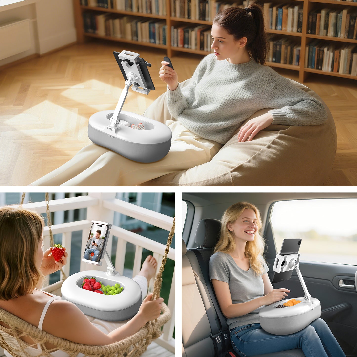 Tablet Pillow Stand (Light Gray)