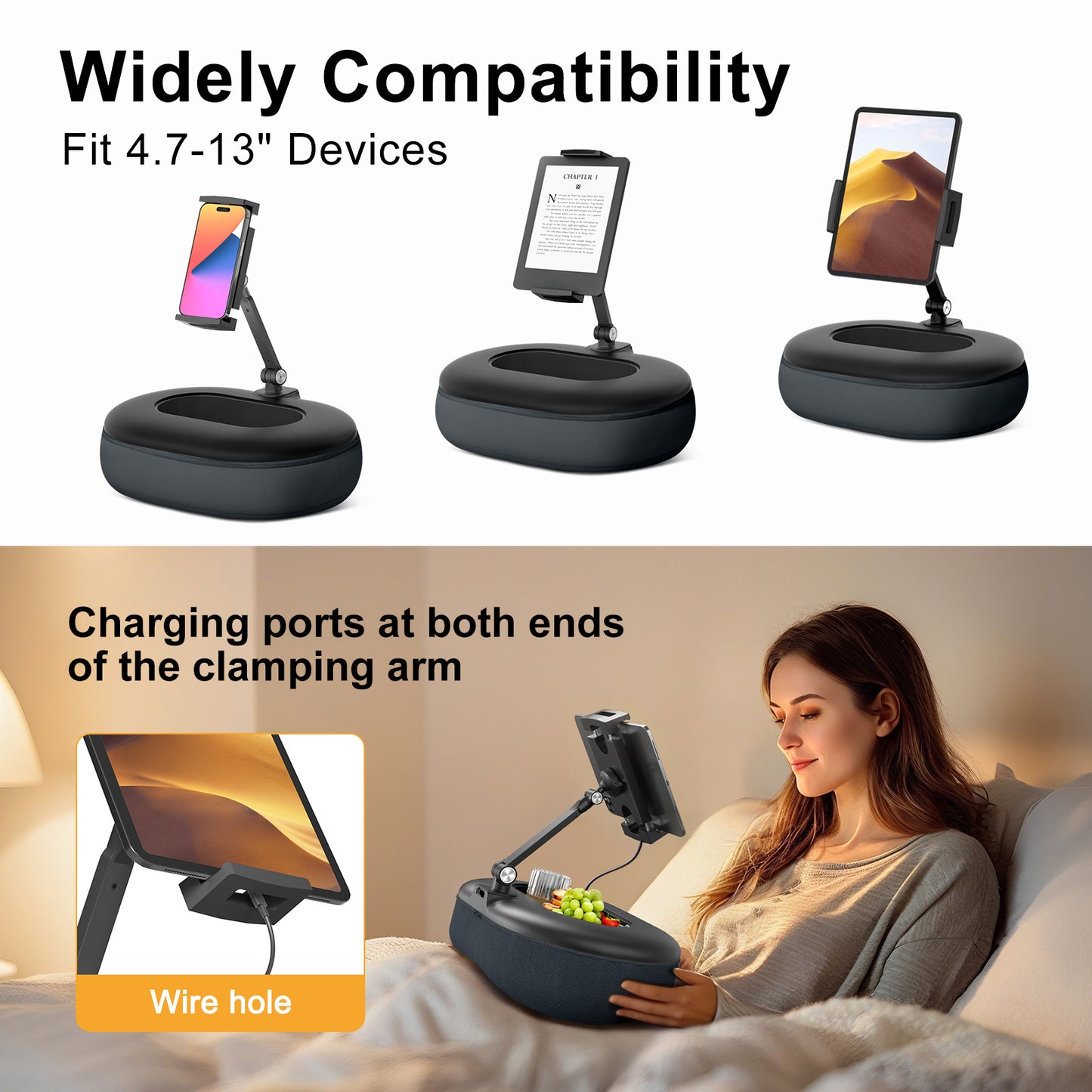 Tablet Pillow Stand (Muted Gray)