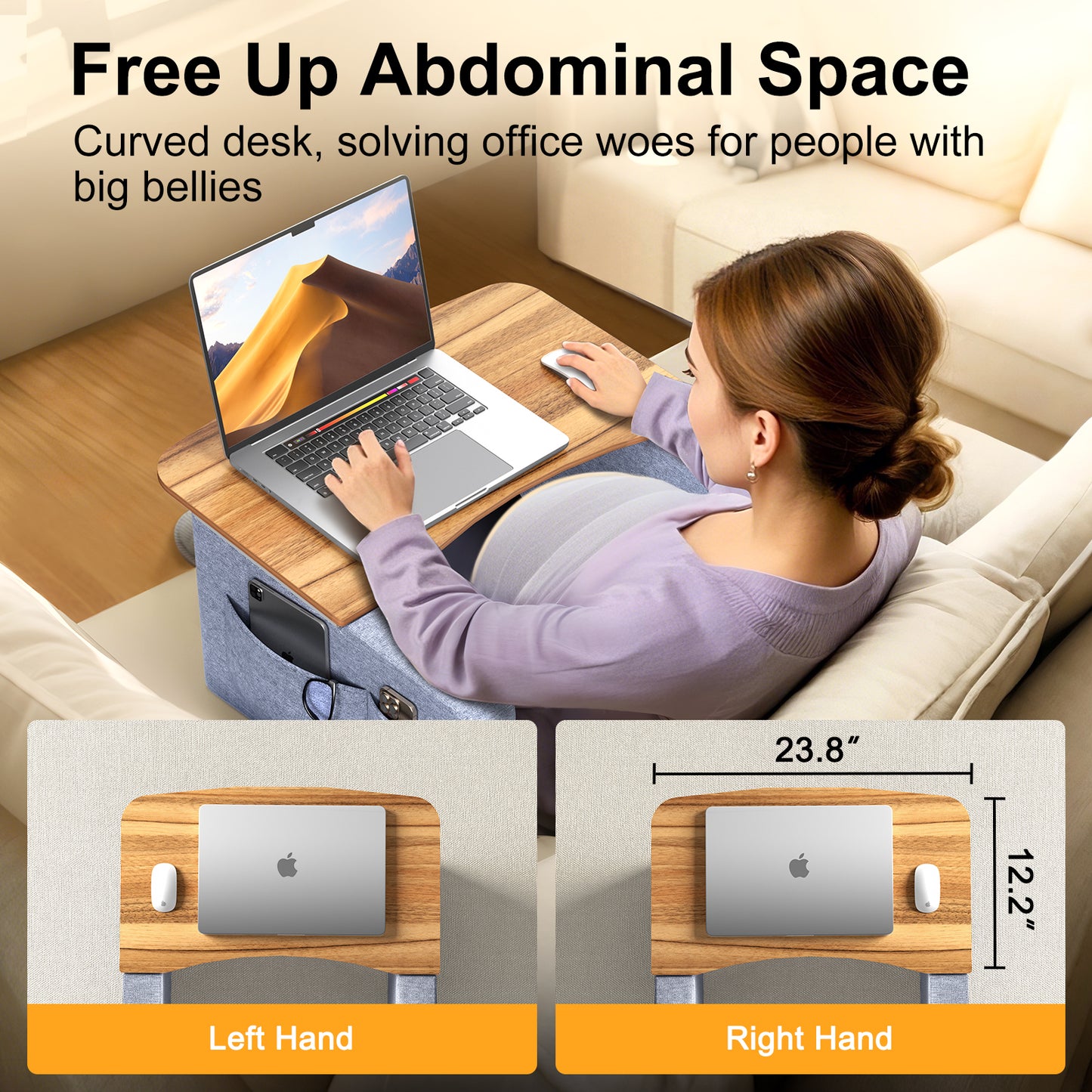 Lap Pillow Desk (Dark Wood)
