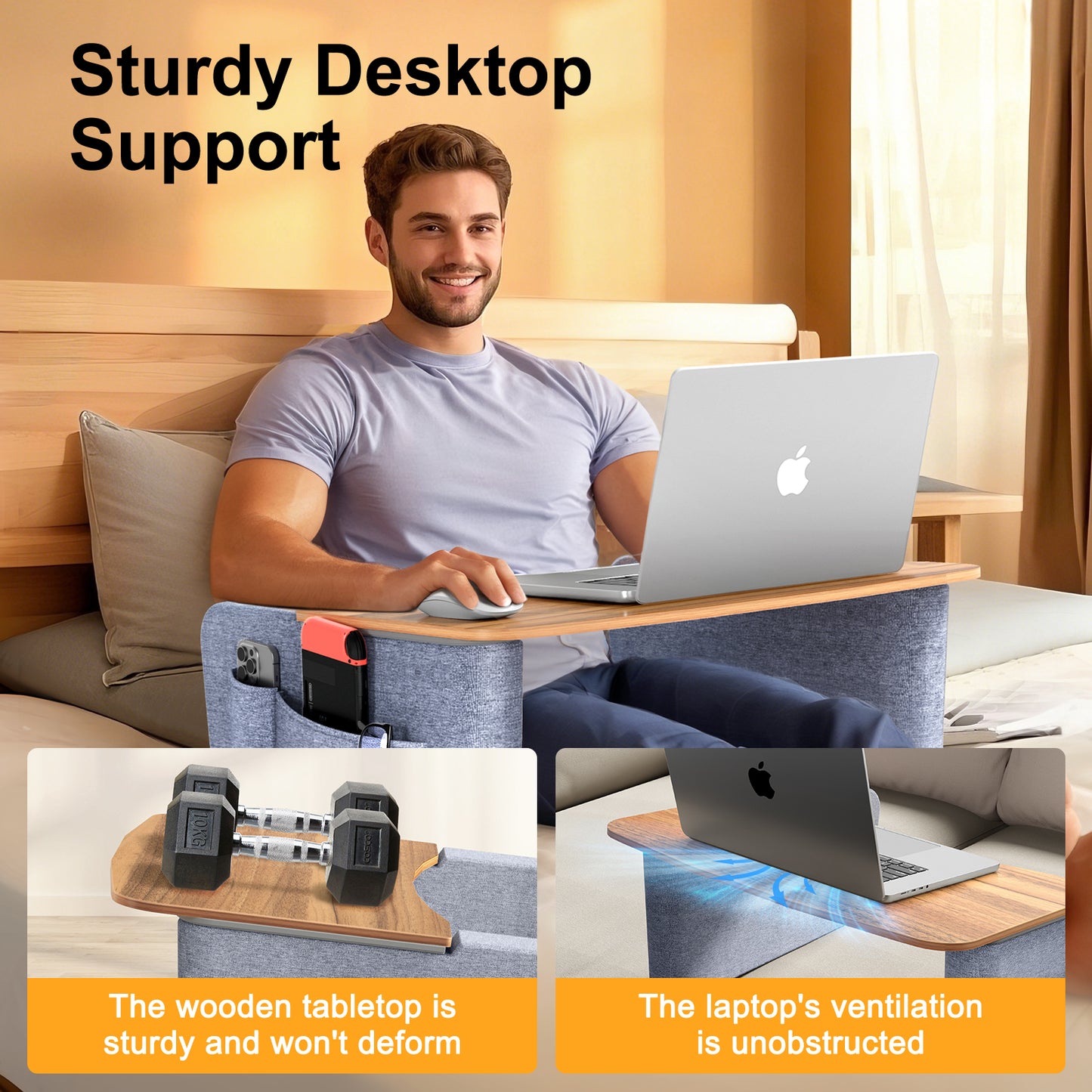 Lap Pillow Desk (Dark Wood)