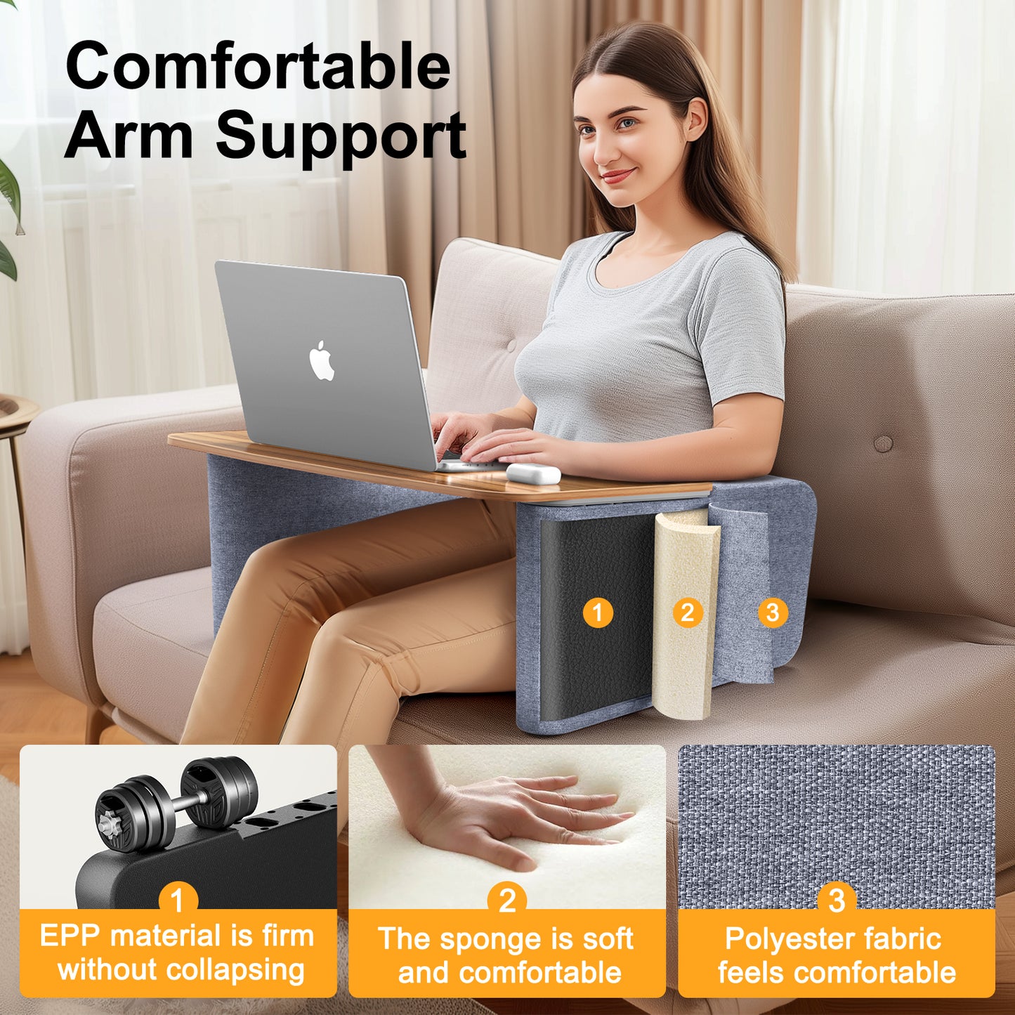 Lap Pillow Desk (Dark Wood)
