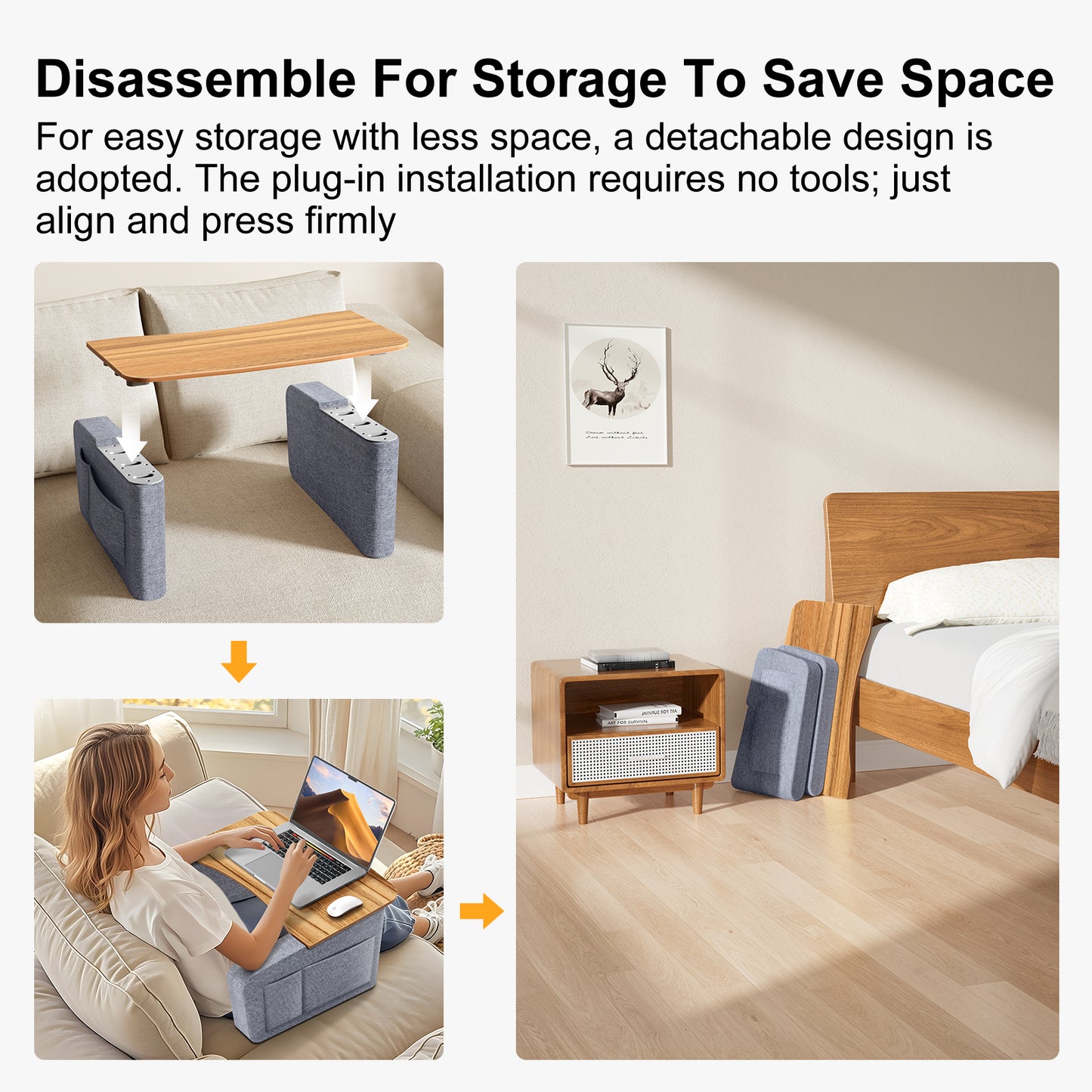 Lap Pillow Desk (Dark Wood)