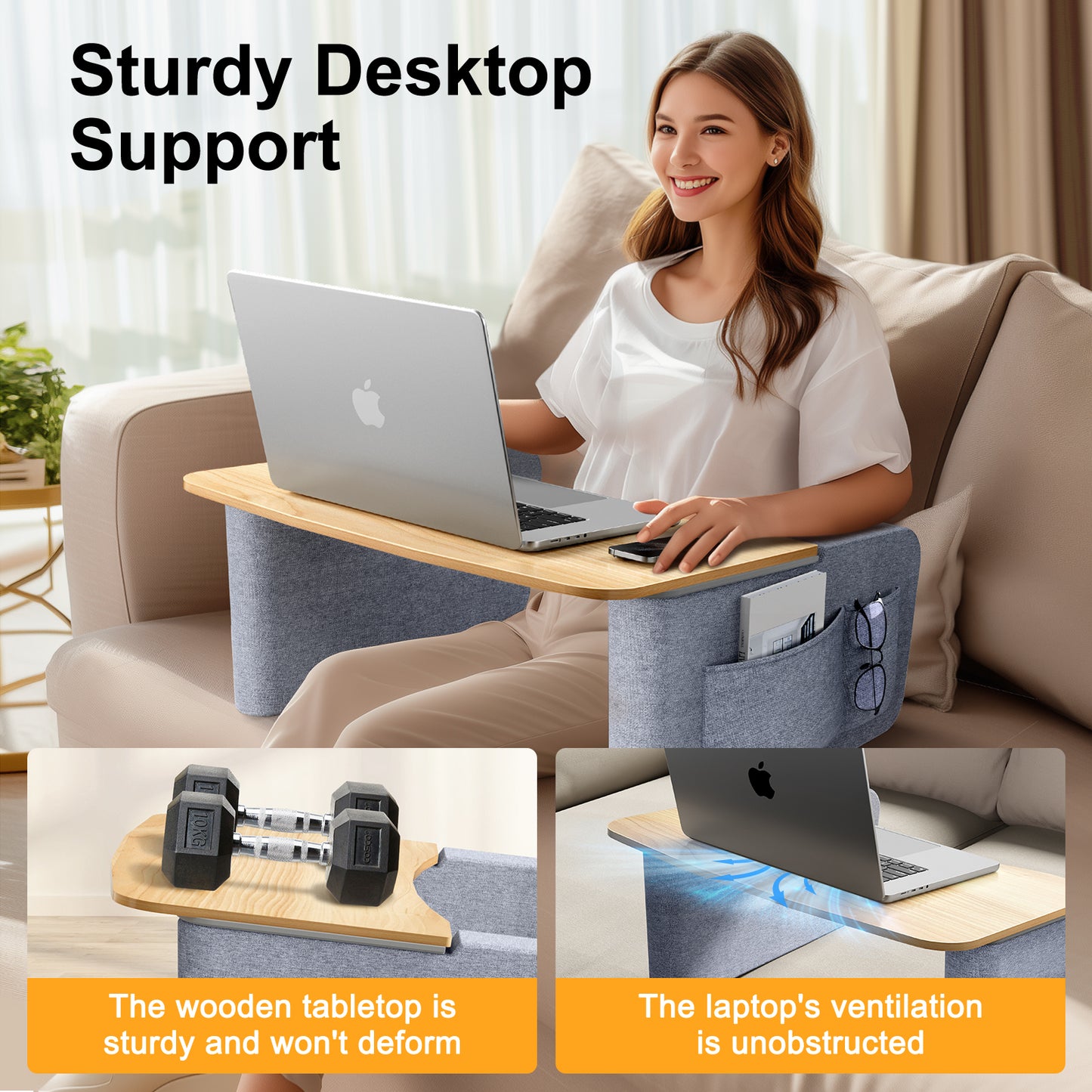 Lap Pillow Desk (Light Wood)
