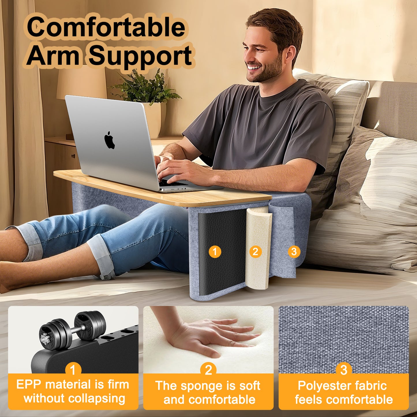 Lap Pillow Desk (Light Wood)