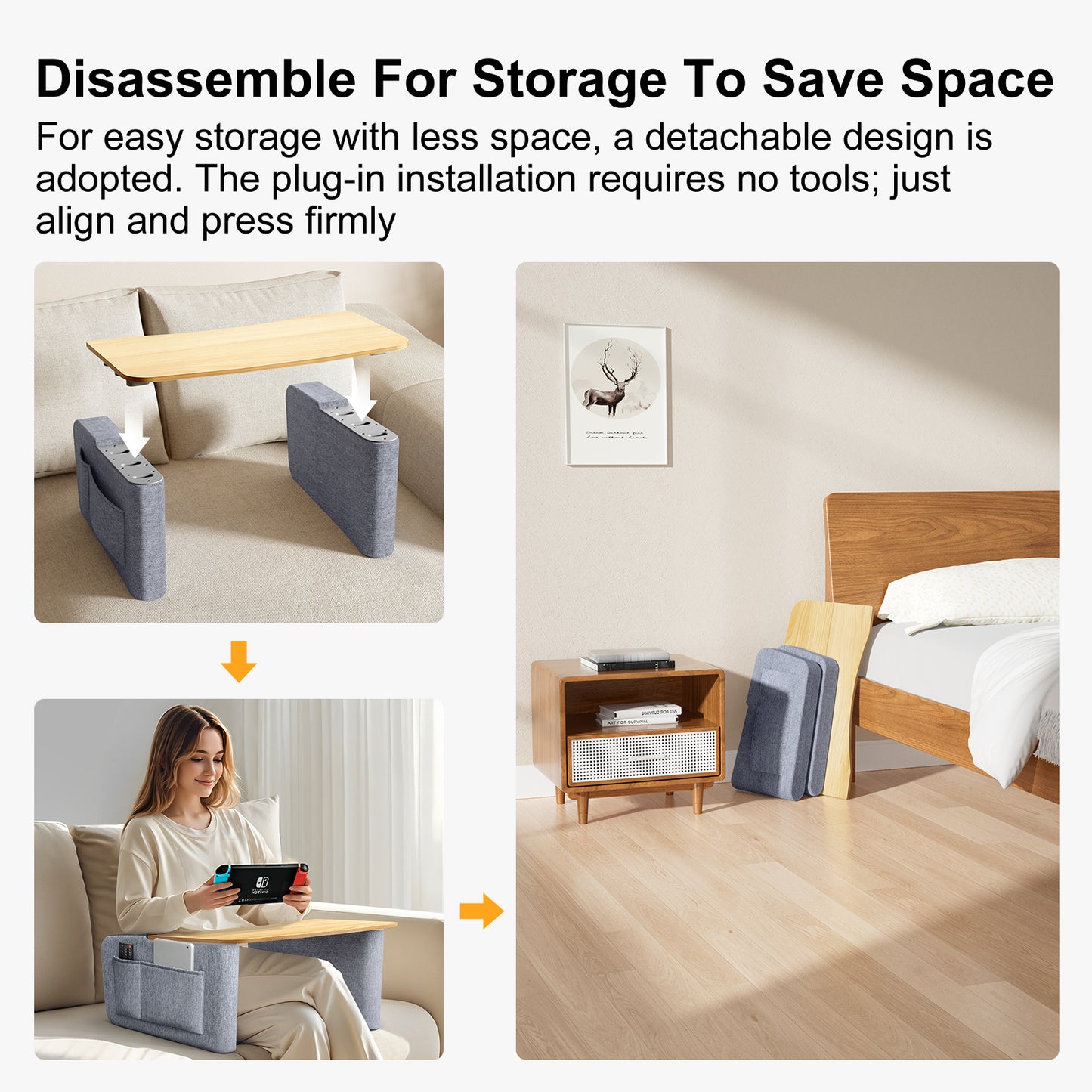 Lap Pillow Desk (Light Wood)