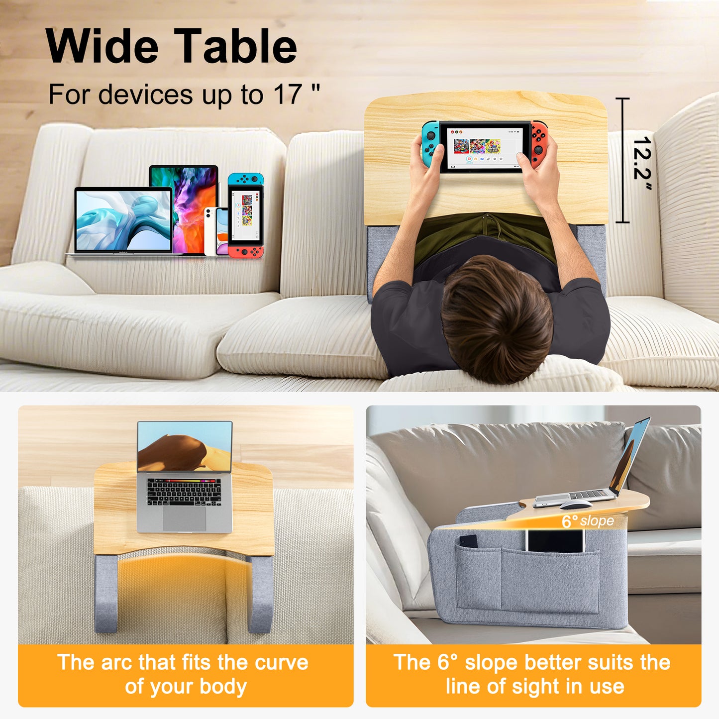 Lap Pillow Desk (Light Wood)